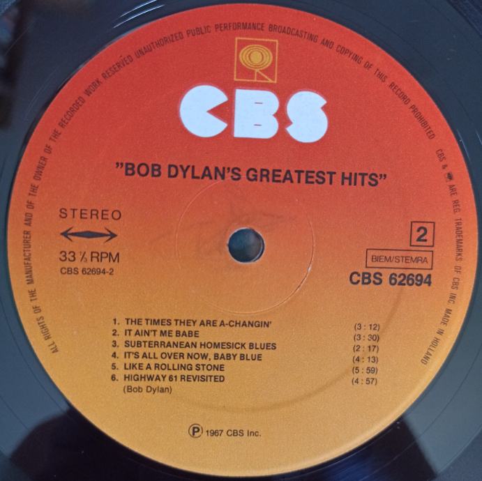 Bob Dylan - Bob Dylans Greatest Hits gramofonska ploča LP