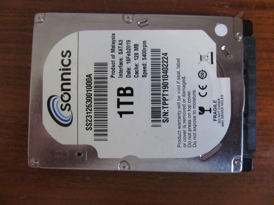 Disk za laptop - 1 TB GB 2,5 SONNICS 19.10.2024. - disk 2/2