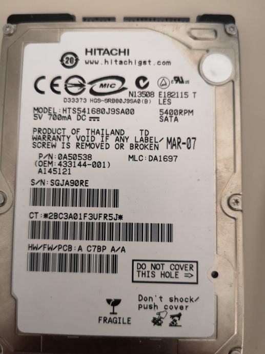 Hard disk Hitachi SATA 100GB