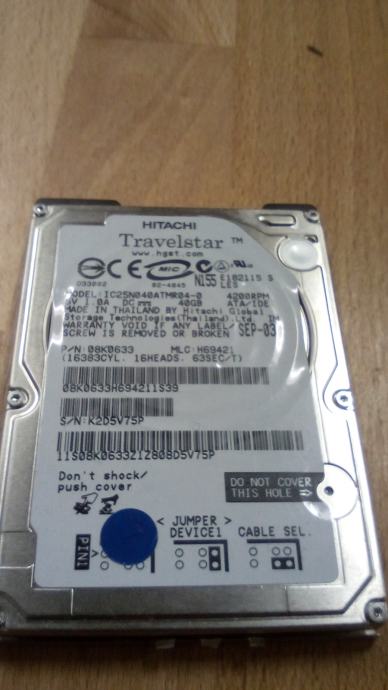 Hard disk za laptop 40gb ATA/IDE