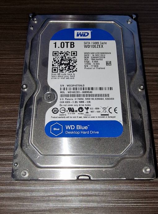 HDD 1TB Western Digital Blue 3.5" SATA 3 7200rpm 64MB, WD10EZEX