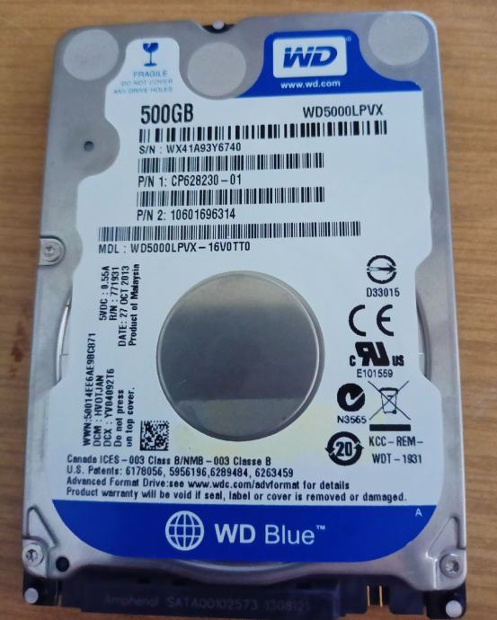 HDD 500 GB WD 5000LPVX