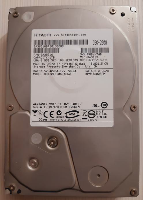 Hitachi 1TB SATA hard disk