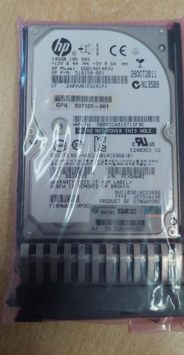 HP 146GB 10K SAS 6Gbps DP 2.5" Hard Disk