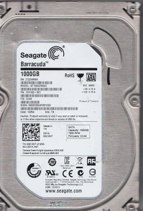 SEAGATE BARRACUDA-ST 1000DM003- SATA III 1TB RABLJENO