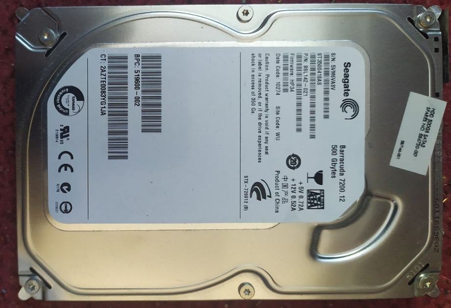 SEAGATE HP HDD 3,5" - 500 GB  ISPRAVAN