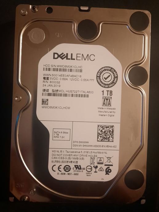 SERVER HDD DELL EMC 1TB SATA 7.2K 6GBPS 3.5" HUS722T1TALA600