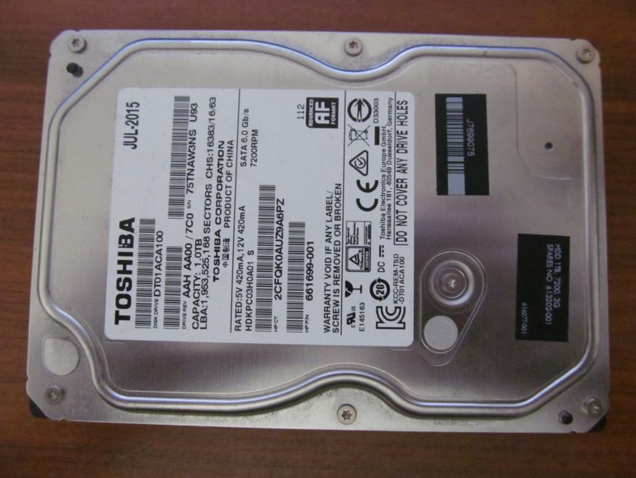 TOSHIBA 1 TB - 32 MB SATA III - 28.05.2024. - disk 7/14