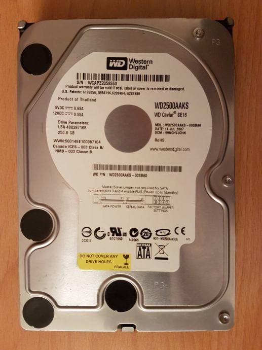 WD CAVIAR BLUE 250 GB HDD 3.5’’ (SATA III - 7200 RPM - 16 MB)