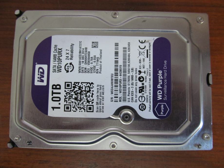 WD PURPLE 1 TB - sata III - 22.09.2024. - disk 1/2