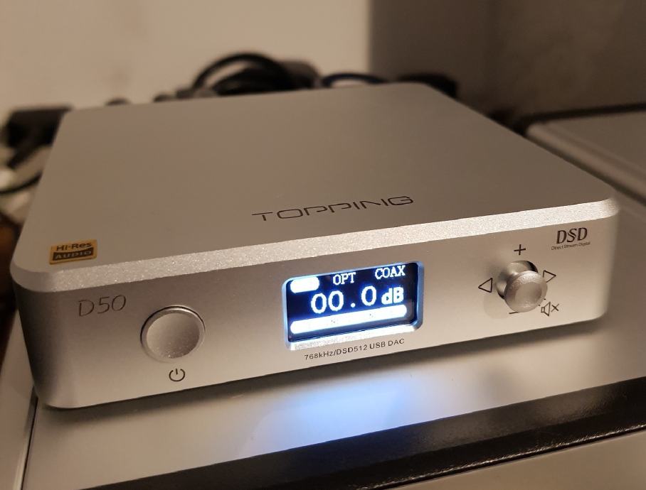 TOPPING D50 DAC 2x ES9038Q2M 32bit/768kHz DSD512 XMOS U208