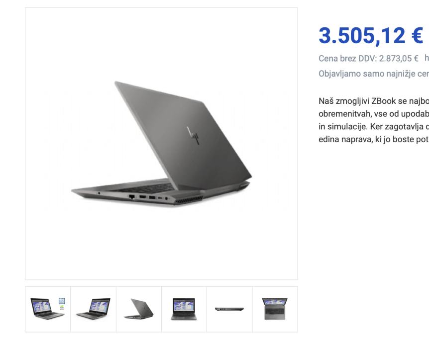 HP ZBook 15 G6 i9/32GB/SSD 512 - može i zamjena