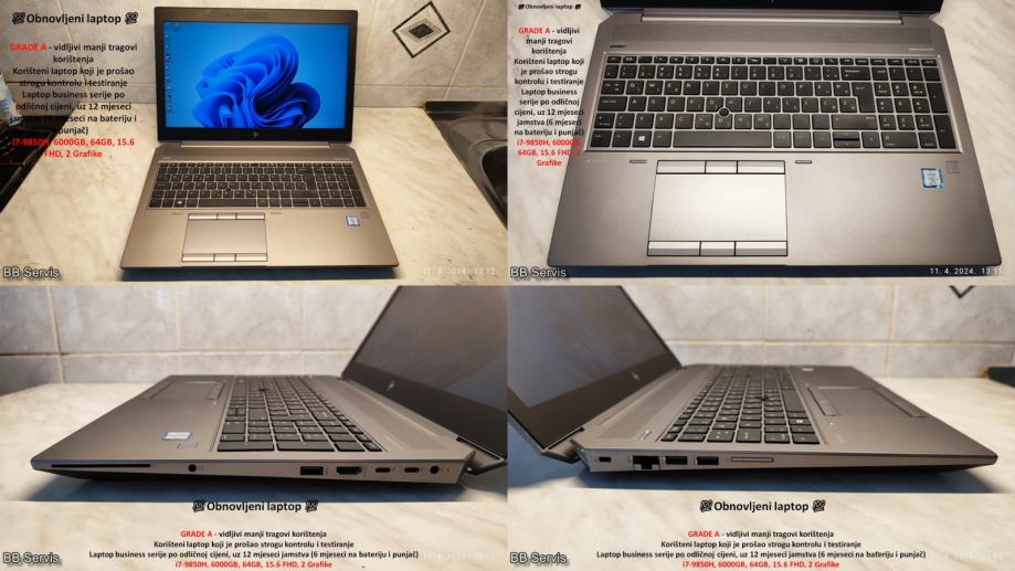 ⭐️HP ZBook, i7-9850H, 6000GB, 64GB, FHD, 2 Grafike, radna stanica⭐️