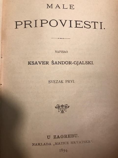 K.Šandor-Gjalski, Male pripoviesti, 1894.