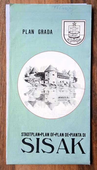 PLAN GRADA SISKA 1989 Zavod za katastar Sisak ZEMLJOPISNA KARTA