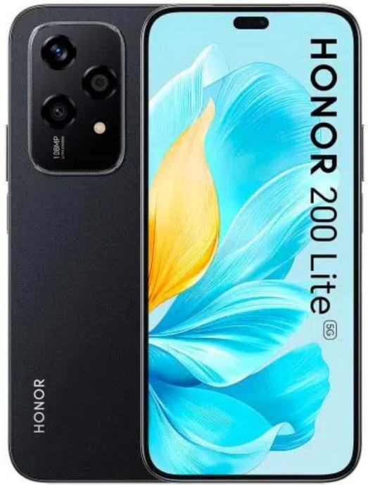 Honor 200 lite, 256 GB, Midnight Black- NOVO!