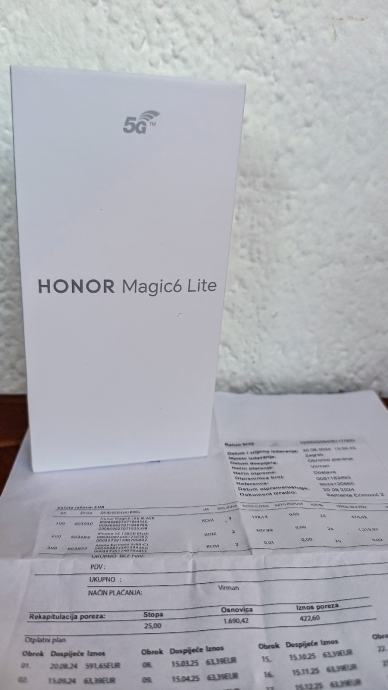 Honor Magic6 Lite 256GB Black Novo Zapakirano Garancija