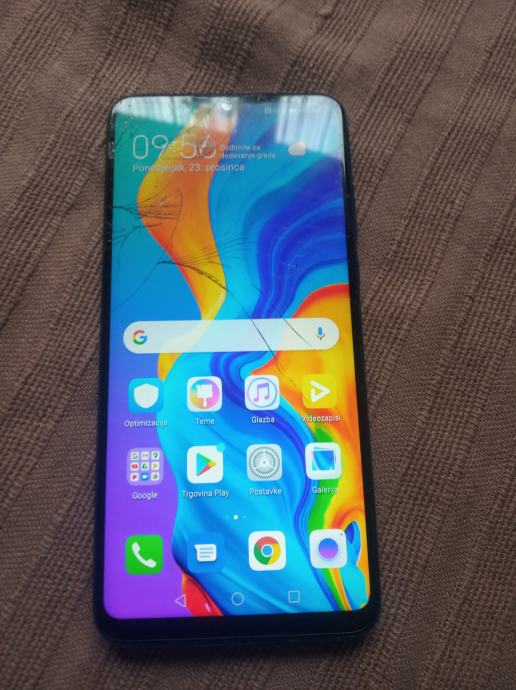 Huawei P30 Lite,4/128 GB, dual sim,sve mreže--oštećen ali radi