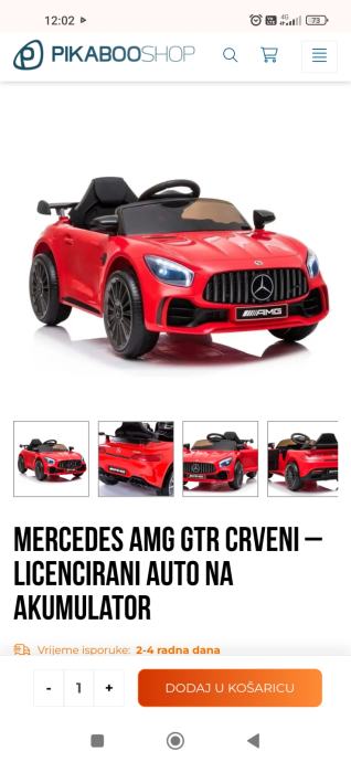 Auto na akumulator NOVO,NEKORISTEN, mercedes amg crveni