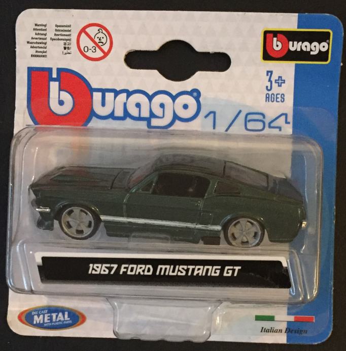 Bburago 1/64 - 1967 Ford Mustang GT.