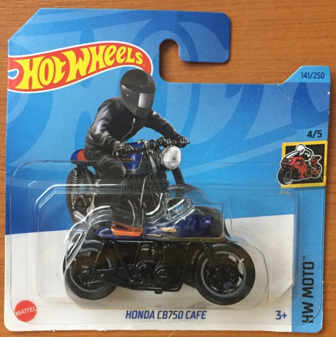 Hot Wheels motor Honda CB750 Cafe (plavi)