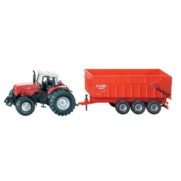 Igračka traktor Massey Ferguson 8480 sa prikolicom, 1:87