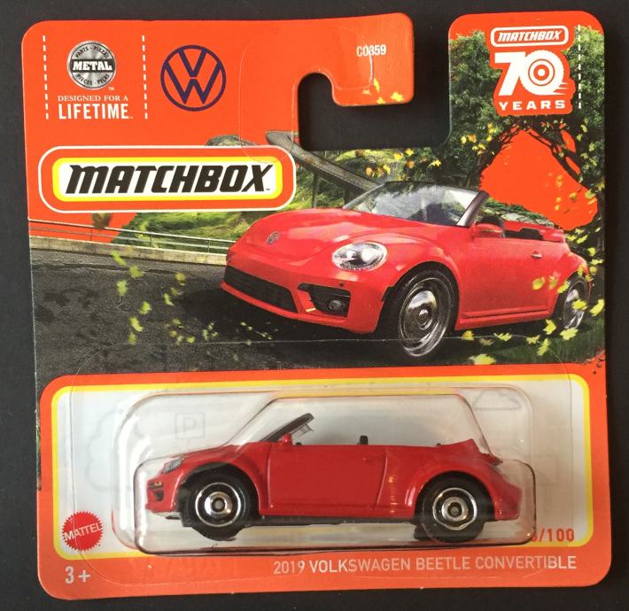 Matchbox 2019 Volkswagen Beetle Convertible (crveni).....