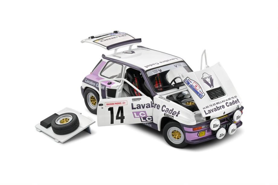 RENAULT 5 TURBO WHITE #14 AURIOL/NOUAILLE RALLYE LYON 1/18 SOLIDO