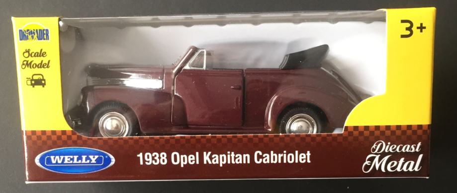 Opel Kapitan Cabriolet 1938 close top 1:34 - 39 WELLY ZABAWKOWNIA