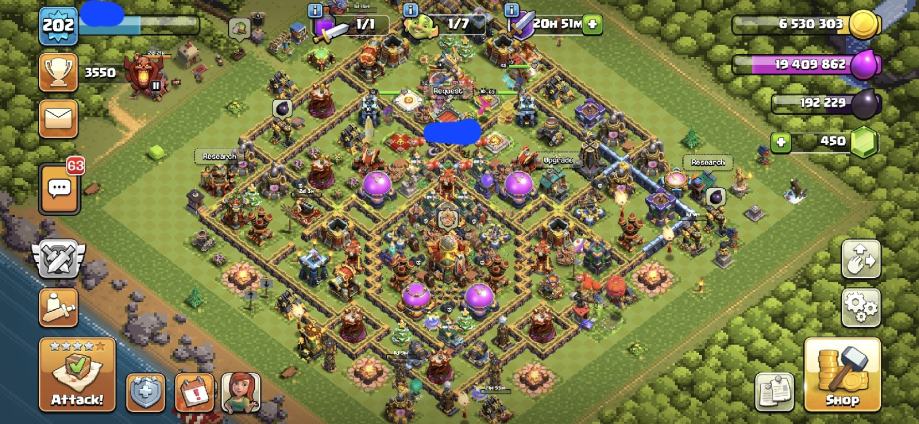 Clash of clans TH16 MAX➤RC MAX➤ROOT RIDER MA