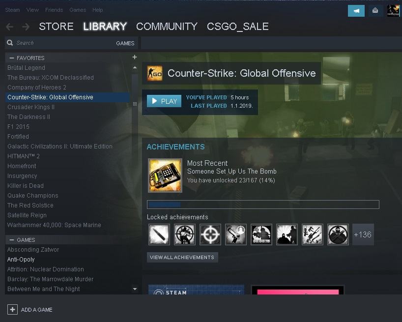 steam account with counter strike global offensive