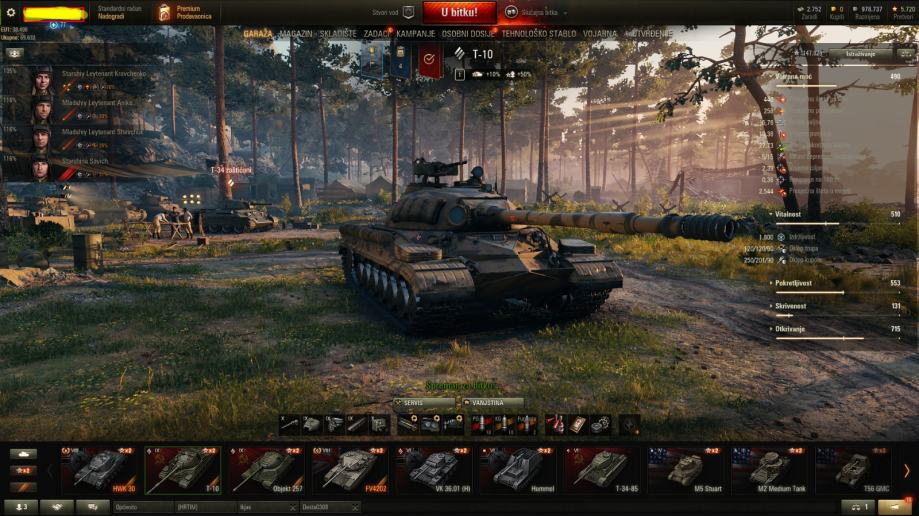 World of Tanks- WN 900, FV4202, HWK 30, OBJ 257, T-10