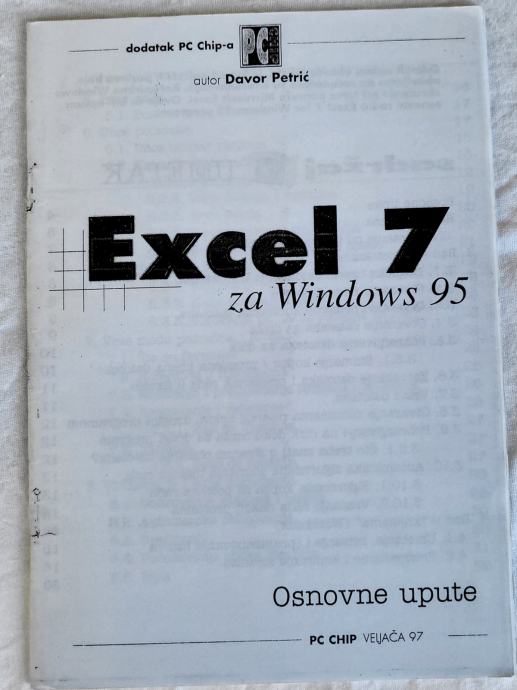 EXCEL  7.  ZA   WIN  95. - OSNOVNE UPUTE