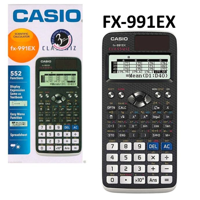 Bijeli Casio FX-991 EX ClassWiz kalkulator za maturu