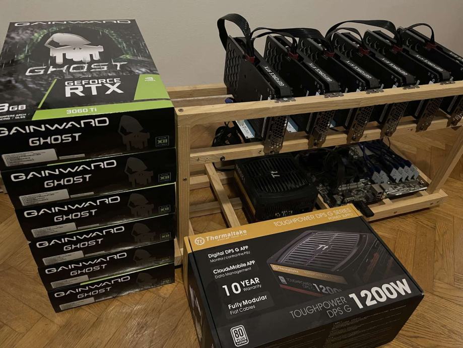 Mining Rig 6 X Nvidia Rtx 3060ti 8gb 360 Mhs Eth 7000