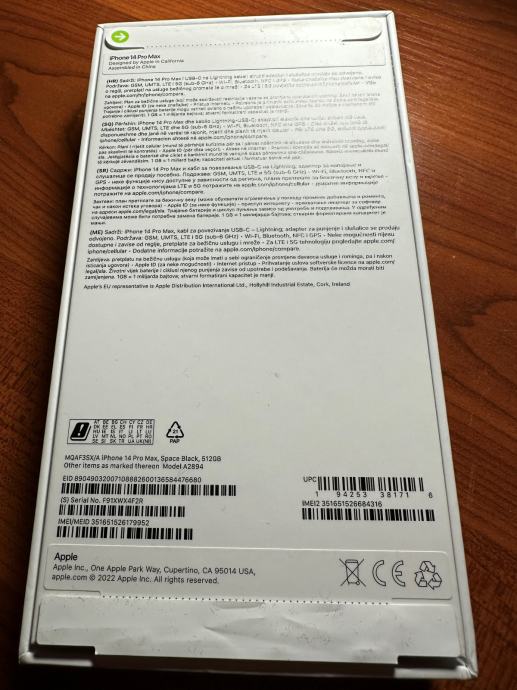 ***sniŽeno*** Apple Iphone 14 Pro Max+ 512gb Crni (sa RaČunom)