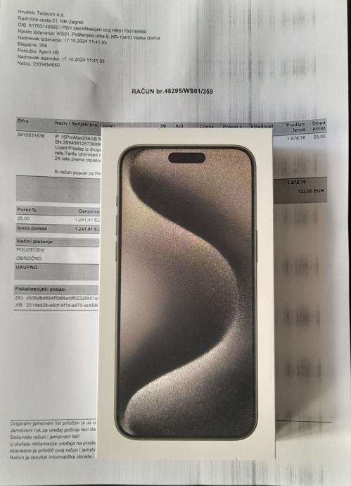 Iphone 15 pro MAX 256gb, novi, VAKUM