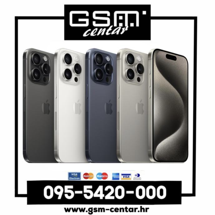 APPLE IPHONE 15 PRO 128GB NOVO! TRGOVINA, RAČUN, GARANCIJA, R1