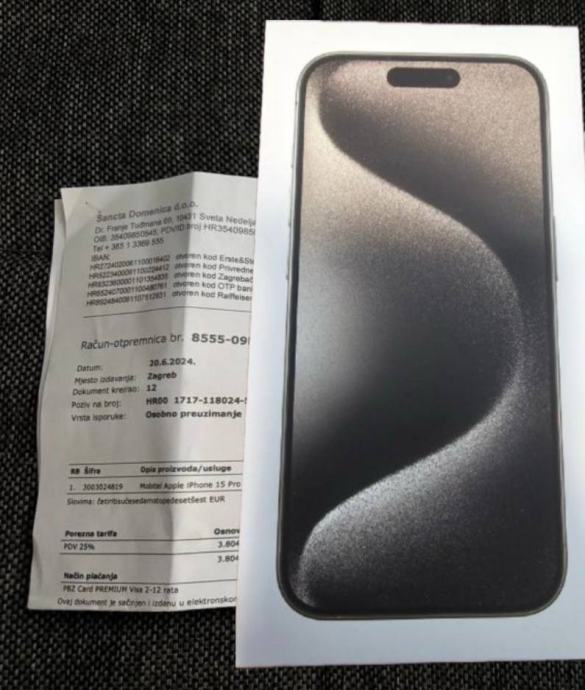 iPhone 15 pro 256 gb novo