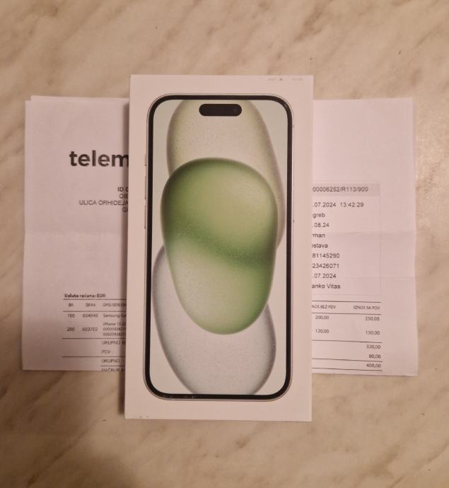 iPhone 15 256gb Green novo