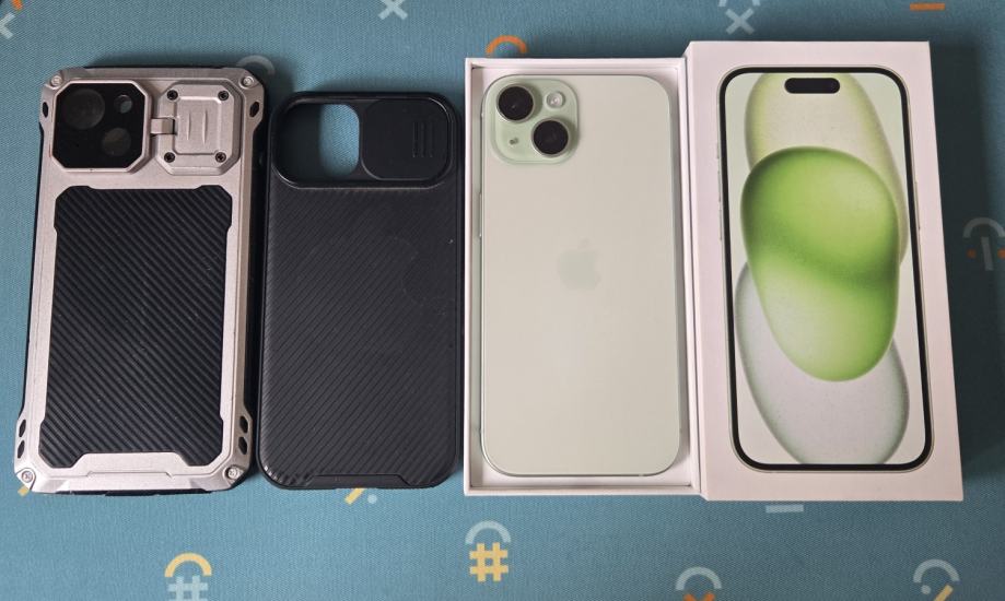 Iphone 15 green, račun, garancija, bat 99%, ko nov!!!