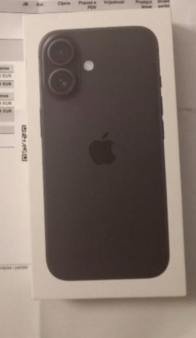 Iphone 16 128GB/256GB Black Novo Vakumiran Racun Garancija