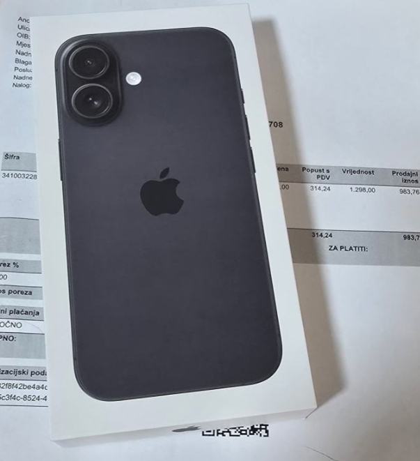 IPHONE 16 128GB/256GB NOVO NE OTVORENA KUTIJA RAČUN GARANCIJA