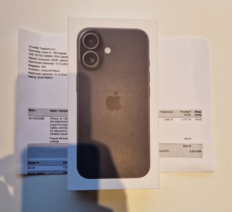 iPhone 16 128gb Black novo