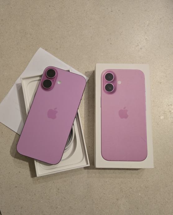 iPhone 16 128gb Pink ( kao nov , stanje 10/10 ) POKLON MASKICA