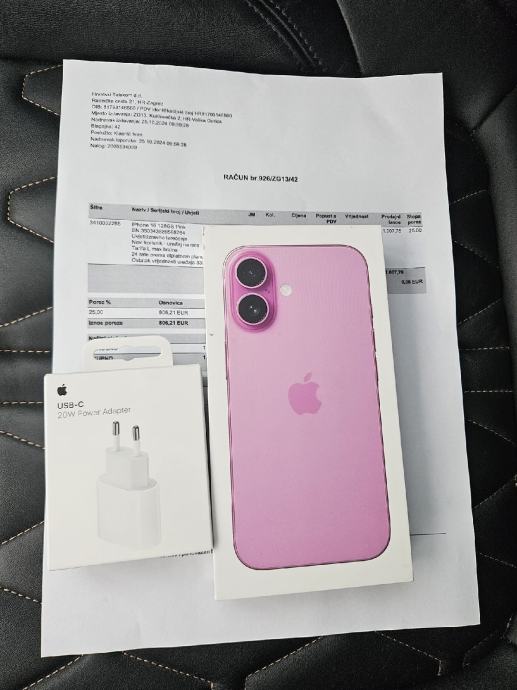 IPHONE 16 128GB ROZI NOVI ZAPAKIRAN