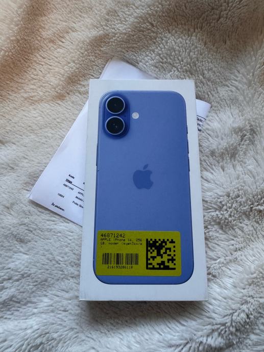 iPhone 16 256GB ultramarine NOVO ZAPAKIRANO zamjene Vž-Zg-Os-Pu