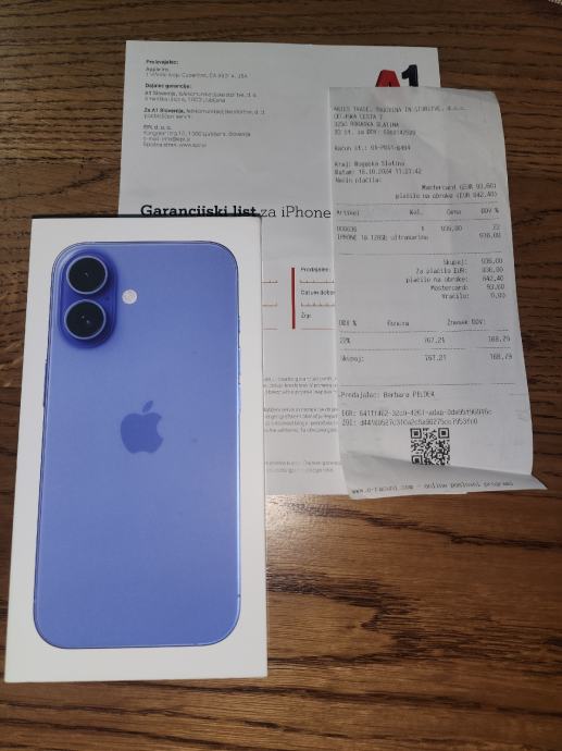 iPhone 16 Ultramarine 128GB NOVO zapakirano sa računom , zamjena