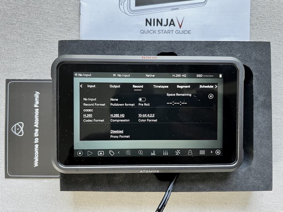 ATOMOS Ninja V - recorder, sa AtomOS 11 + H.265 & ProRes RAW