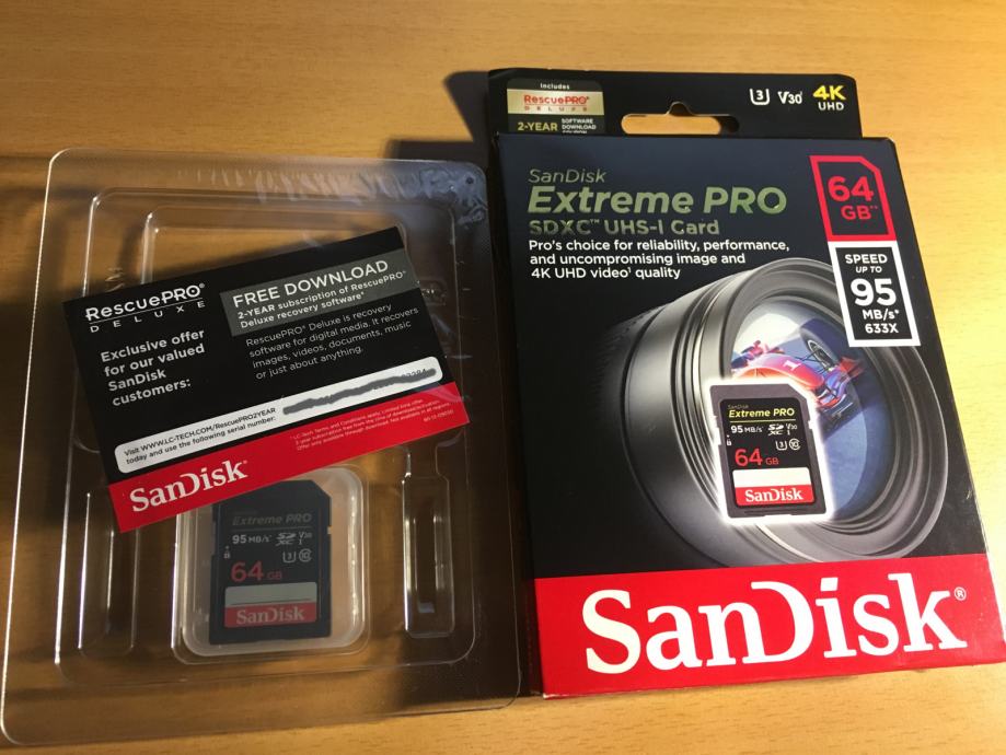 SanDisk 64gb SD Extreme pro 95mb/s